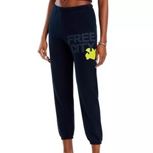 New FREECITY Cotton Jogger Sweatpants in Squid Ink Size Small